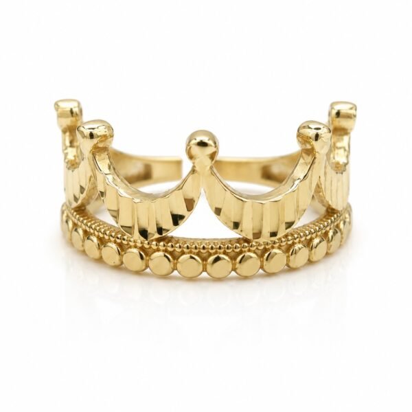 Anillo  Mujer Corona Princesa Grande 14K Size 6 Weight 2.8gr