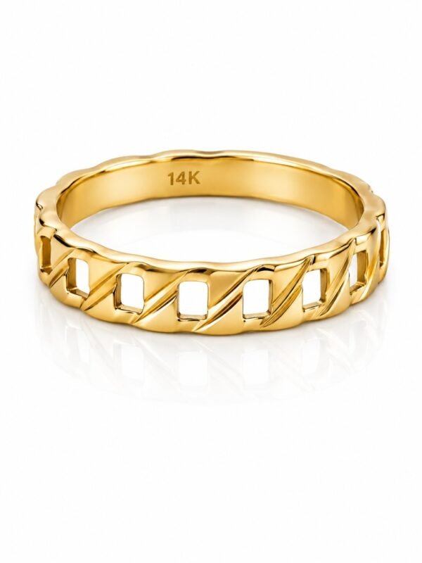 Anillo Cadeneta 14K Size 7.5 Weight 1.5gr