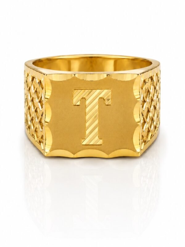 Anillo De Hombre Letra T 10k Size 8.5 Weight 4gr