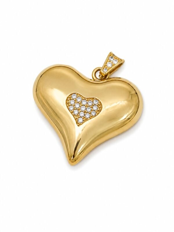 DijeCorazon Mediano Zirc 14K Size  Weight 2.5gr