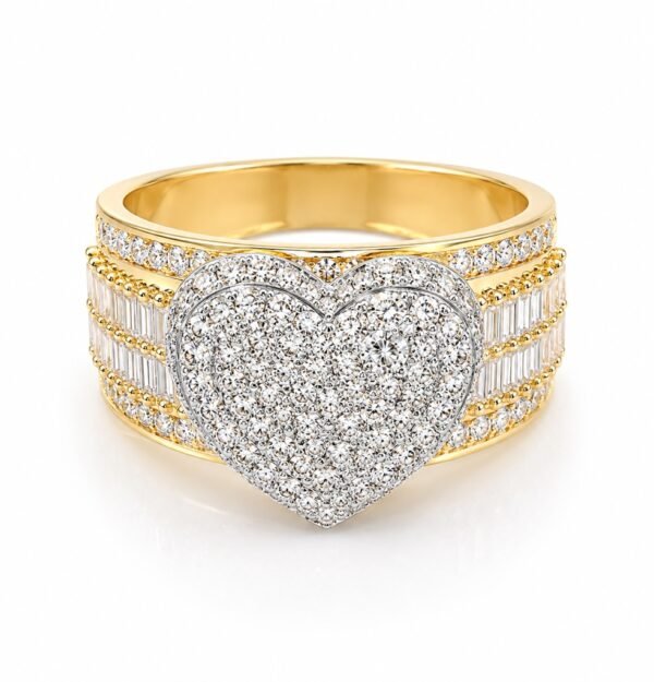 Anillo Corte Princesa Corazon Full CZ 14k Size 7 Weight 5gr