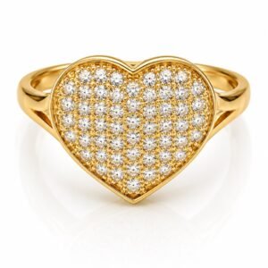 Anillo  Corazon CZ 14k Size 7.5 Weight 3gr