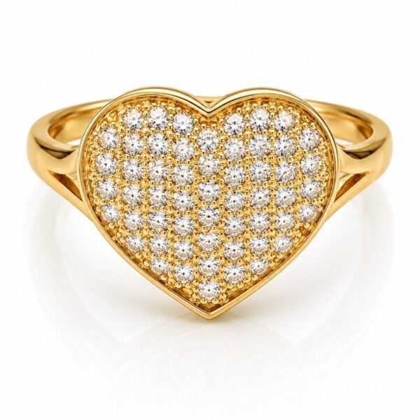 Anillo  Corazon CZ 14k Size 7.5 Weight 3gr