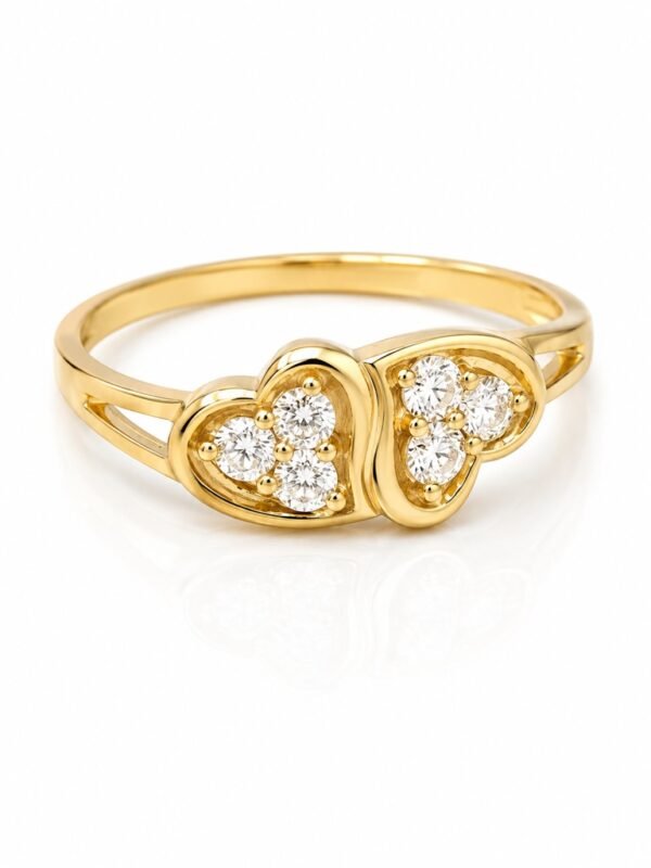 Anillo Dos Corazones Rose 10k Size 7'' Weight 1.3 gr