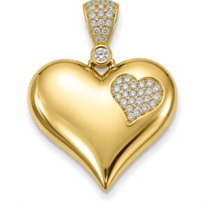 0ceb4984-854a-40c9-d604-08def3dc224f.jpg Dije Corazon Puff CZ 14k Weight 10.4gr