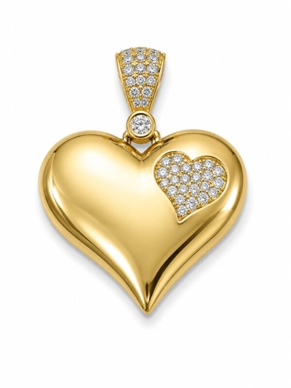 Dije Corazon Puff CZ 14k Weight 10.4gr