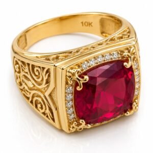 0e5fcf44-861c-430e-79c9-08df03768314.jpg Anillo Hombre Fancy Piedra Roja 10k Weight 11.9gr Size 11