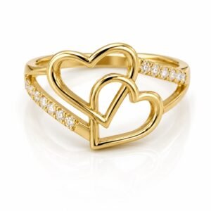 0f557f72-6abb-4842-0b15-08df02b766ae.jpg Anillo Dos Corazones Piedras Rose 10k Size 8.5'' Weight 2.7 gr