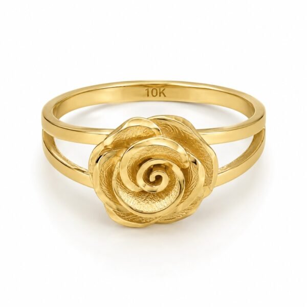 Anillo Mujer Flor Rose 10k Size 8'' Weight 2.4gr