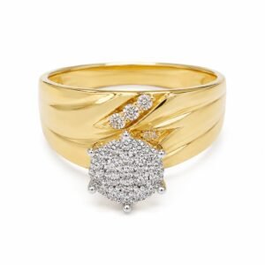 Anillo Duo Compromiso Pave 10k Size 10'' Weight 4.9gr