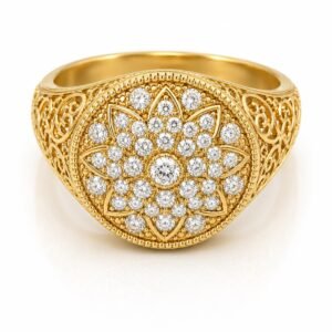129bbdd6-729f-4db1-7bc7-08df03768314.jpg Anillo Hombre Rosetta Redondo CZ 10k Size 11.5 Weight 5.3gr