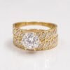 Anillo Duo Compromiso Fancy CZ 10k Size 7 Weight 4.1gr