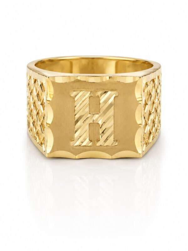 Anillo De Hombre Letra H 10k Size 9 Weight 4gr