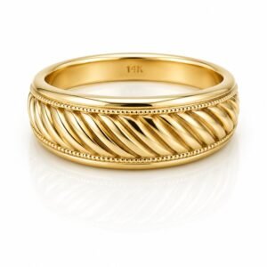 1adca741-c665-4eda-7908-08df03768314.jpg Anillo Liso Lineas 14k Size 7.5 Weight 3.9gr