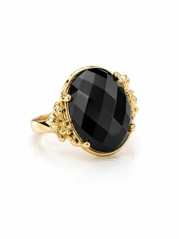 Anillo Fancy Piedra Onix 14k Size 6.5 Weight 6.3gr