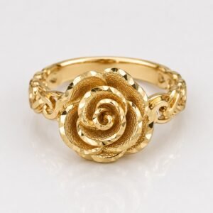 20e69e05-18d2-47fb-0b6f-08df02b766ae.jpg Anillo Rosa Borde Bizantino 10K Size 8.5 Weight 3.7gr