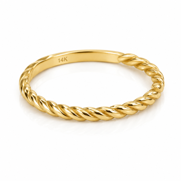Anillo Arito Trenzado 14K Size 8 Weight 1.1gr