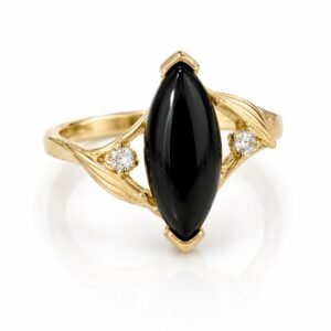 Anillo Piedra Onix Oval 10k Size 7 Weight 3.2gr K71502BK