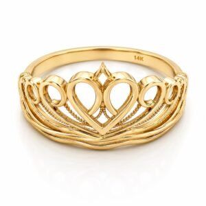 290814df-f80b-4adc-0ab0-08df02b766ae.jpg Anillo Mujer Corona Corazon 14K Size 6 Weight 2gr