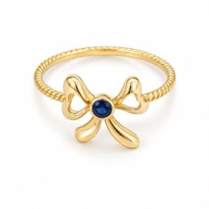 2b032872-a9bf-4f1c-0bc7-08df02b766ae.jpeg Anillo Bow Azul 14K Weight 1.5gr Size 9