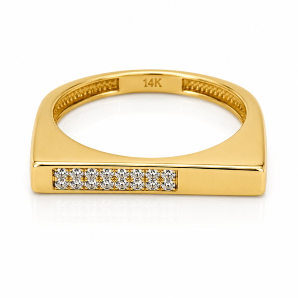 Anillo Linea CZ 14k Size 7 Weight 2.2gr