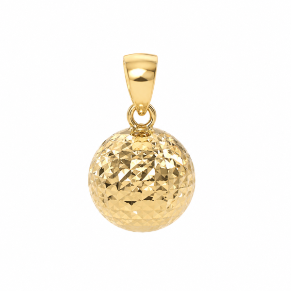 Dije Bola Corte Diamantado 14k Weight 0.7gr