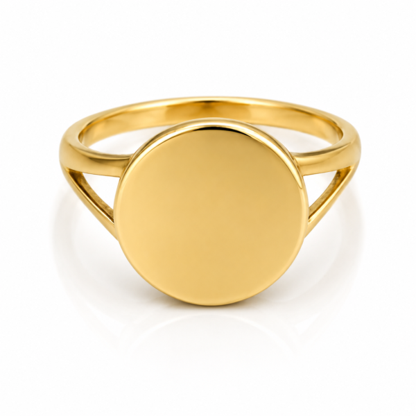 Anillo Placa Circulo 14k Weight 2.8gr Size 7.5