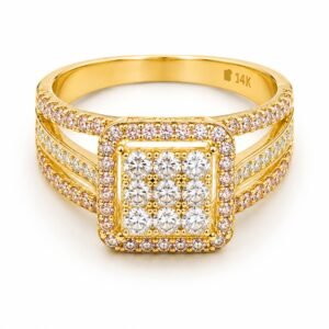 41bca1d9-f134-40fb-e656-08def9ae97e5.jpg Anillo Matrimonio Full CZ Cuadrado 10k Size 7 Weight 3.4gr