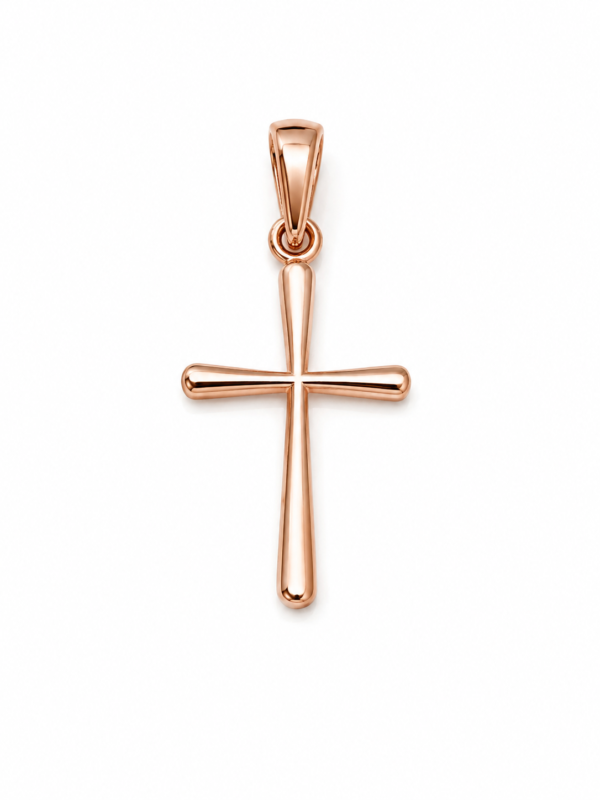 Dije Cruz Plain Oro Rosa Round 14k Weight 0.6gr