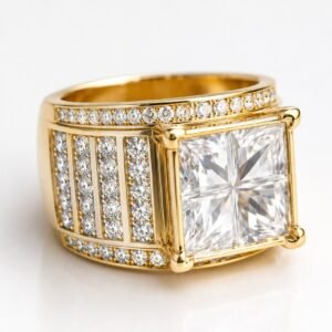 468f469f-dedd-41e3-eab6-08def9ae97e5.jpg Anillo Corte Princesa CZ Squared 14k Size 6 Weight 8.2gr