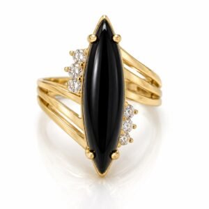 Anillo Piedra Onix Oval 10k Size 7.5 Weight 5.9gr