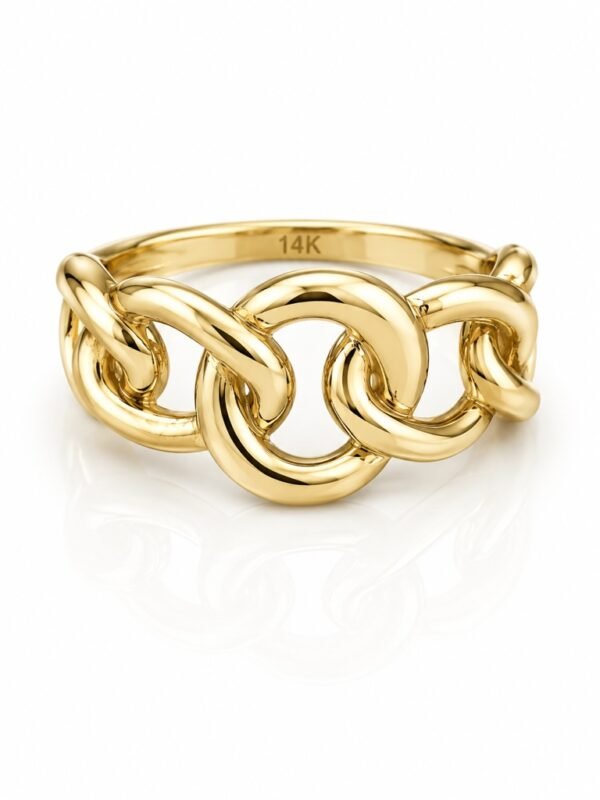 Anillo Princesa Eslabones 14k Weight 2.6gr Size 8