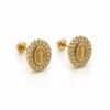 Pendientes  Guadalupe CZ/Estrellas 14k