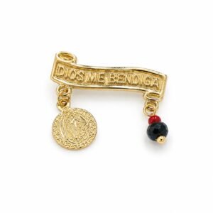 Azabache Dios me bendiga Santo YF 10K Weight 0.7gr