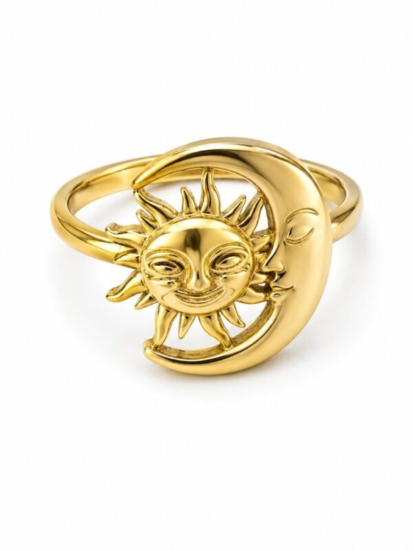 Anillo Mujer Sencillo Sol y Luna Rose 10k Size 7.5'' Weigt 2.7gr