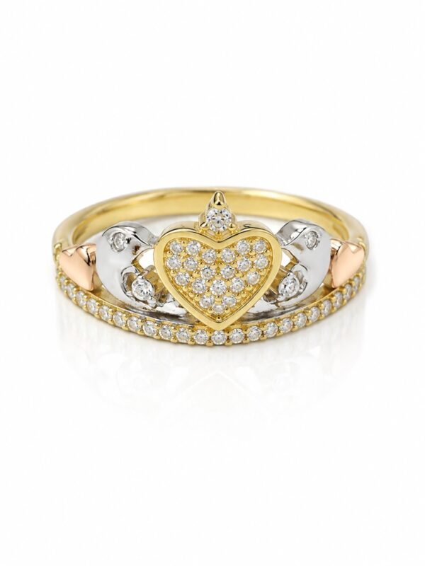 Anillo Princess Corazon Corona 14k Weight 2.4gr Size 6