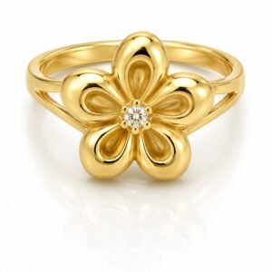 Anillo  Flor Sencillo 10k Size 7 Weight 2.4gr