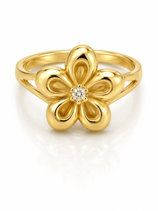 Anillo  Flor Sencillo 10k Size 7 Weight 2.4gr
