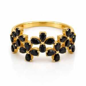 Anillo Multi Flor Black 14k Weight 2.7gr Size 8