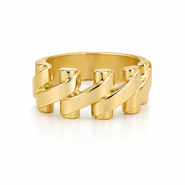 Anillo  Mujer 3 Columnas 14K Size 5 Weight 3.2gr