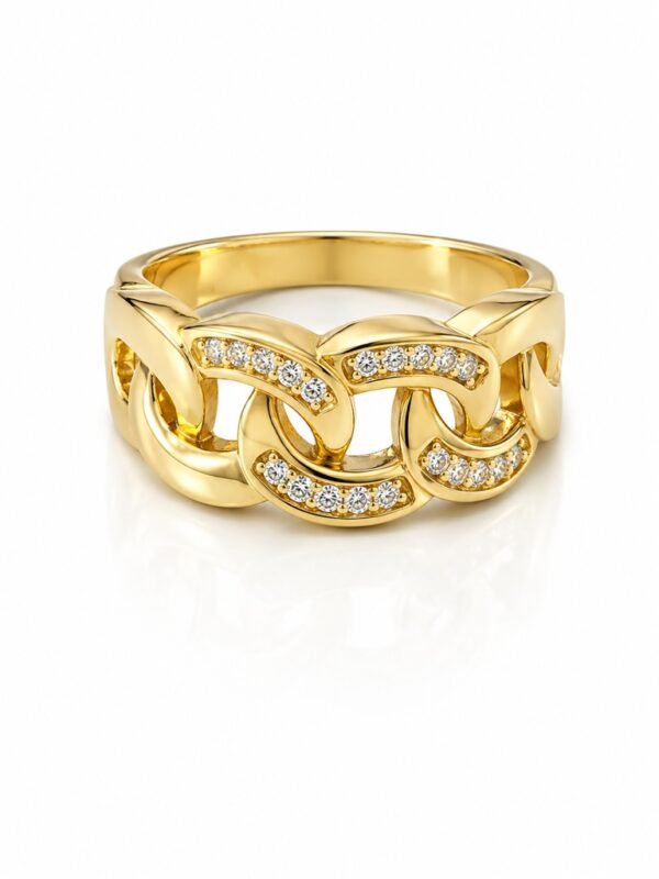 Anillo Eslabon Cadena 14K Size 7 Weight 2.8gr