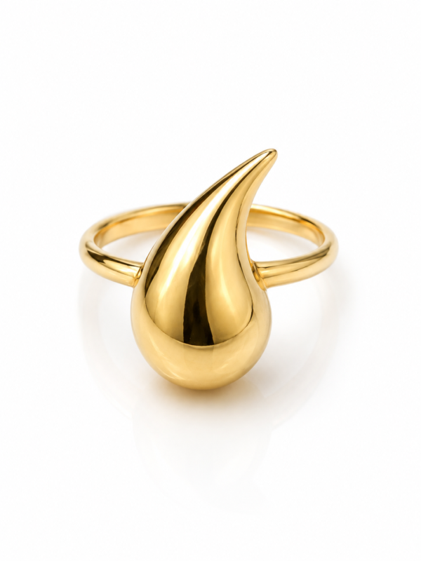 Anillo  Mujer  Gota Grande 14K Size 6 Weight 2.6gr