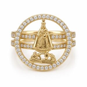 5d15daa4-8a84-4dc7-0b9f-08df02b766ae.jpg Anillo Virgen Caridad Circulo Pave 10k Size Weight 3.3gr