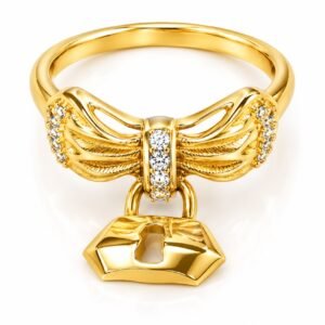 5e1d28bb-2a3e-4a38-0b28-08df02b766ae.jpg Anillo Fancy Lazo con Candado 14k Size 6.5 Weight 2.2gr