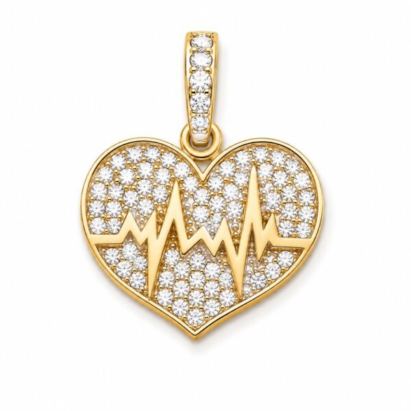 Dije Mini Corazon CZ Life Line 14k Weight 2gr