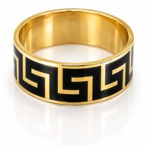 Anillo  Hombre Borde Black Griego 10K Size 10 Weight 4.2gr