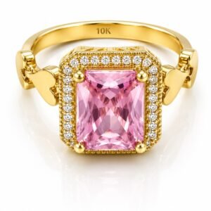62e2cfa6-f369-49ed-0b2d-08df02b766ae.jpg Anillo Mujer Piedra Rosa CZ 10k Size 7 Weight 3.4gr