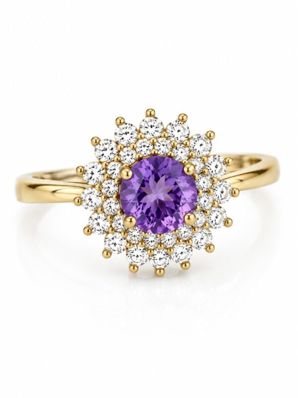 Anillo Lady Di Piedra Morada 10k Weight 3.6gr Size 7