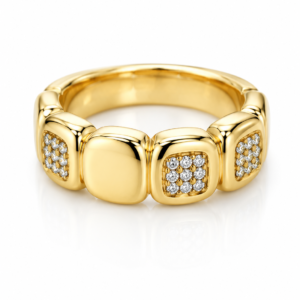 Anillo  Fancy Cuadraditos 14k Size 7 Weight 3.2gr
