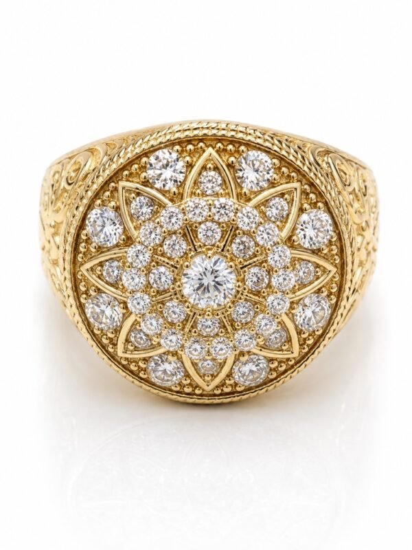 Anillo  Hombre Rosetta Redondo CZ  10k Size 10 Weight 5.3gr